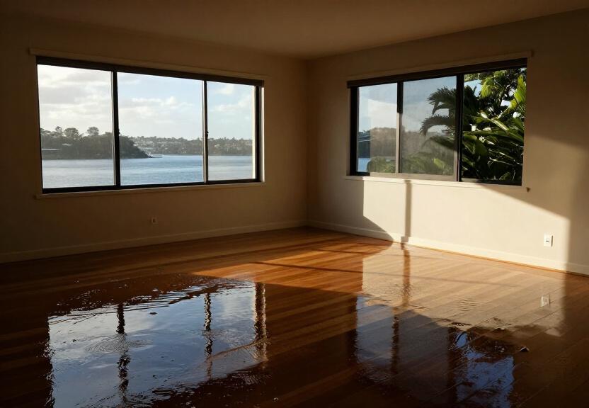 Musty odour in a North Bondi living room with water-damaged carpet
